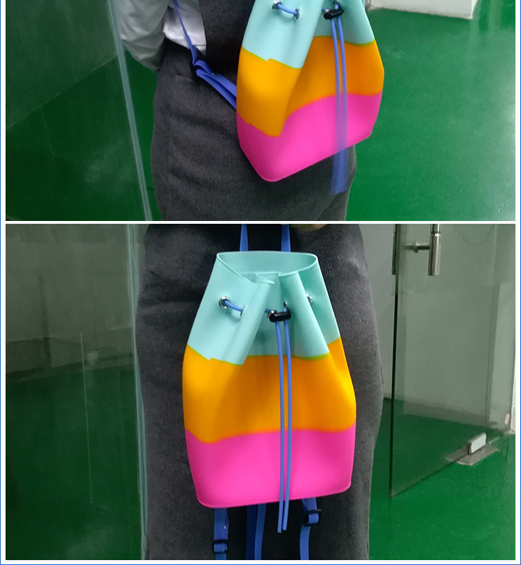 硅膠雙肩包,女士雙肩小背包,撞色糖果色硅膠背包 硅膠雙肩包,女士雙肩小背包,撞色糖果色硅膠背包